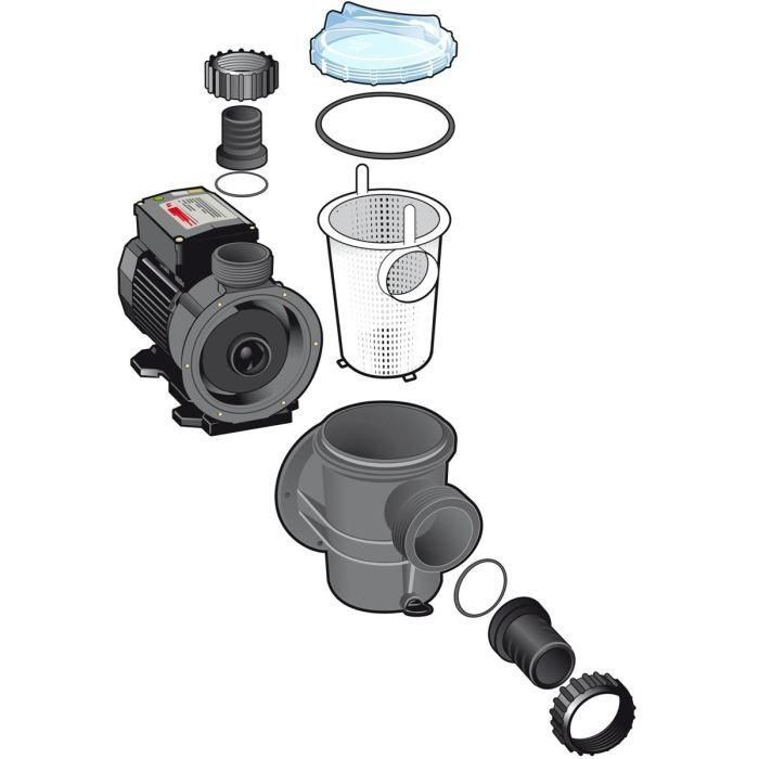 POOLMAX TP120 Bomba de Piscina con Prefiltro 1.2 CV (0.9 KW) Flujo 18000 l/h - Conexiones D.38/50 mm 1