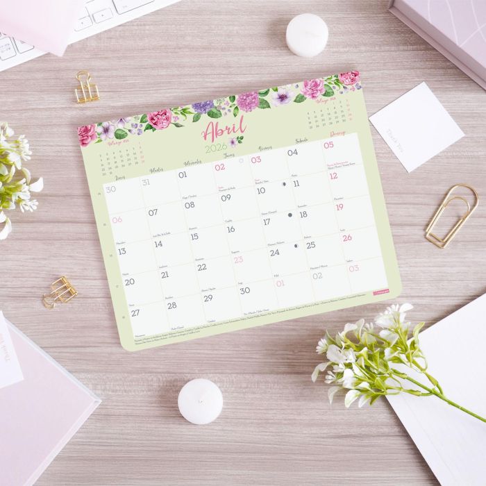 Finocam Calendario Bloc con Imán para Escribir 250x200 mm, Diseño Mv Design 2026, Anual para Planificación Familiar y de Estudio 2