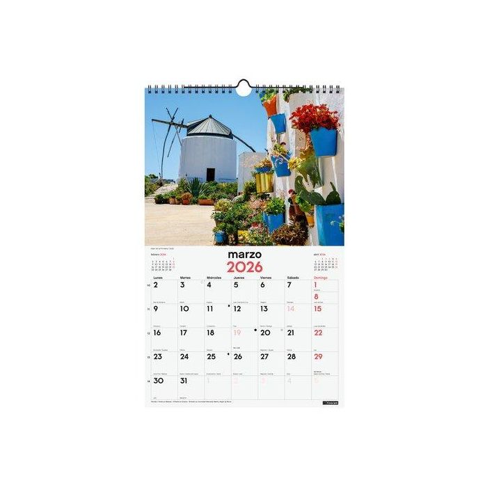 Calendario (2026) Finocam Pared Espiral Imagenes Mensual Para Escribir 250X400 Pueblos Con Encanto