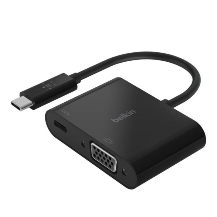 Adaptador Belkin Usb-C A Vga Con Adaptador De Carga Negro 0 Adaptador Belkin Usb-C A Vga Con Adaptador De Carga Negro 0