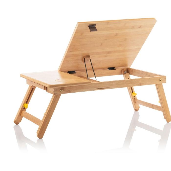 Mesa Plegable Auxiliar de Bambú Lapwood InnovaGoods 4 Mesa Plegable Auxiliar de Bambú Lapwood InnovaGoods 4