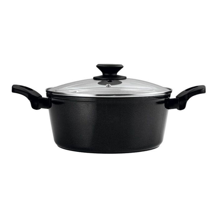 Fagor Vivant - Set 2 Sartenes + 1 Olla con Tapa, Antiadherente Xylan Plus 2 Capas, Aluminio Forjado 3mm, Sartenes Ø20 y Ø24 cm, Olla Ø24 cm, Negra, Apto Todo Fuego