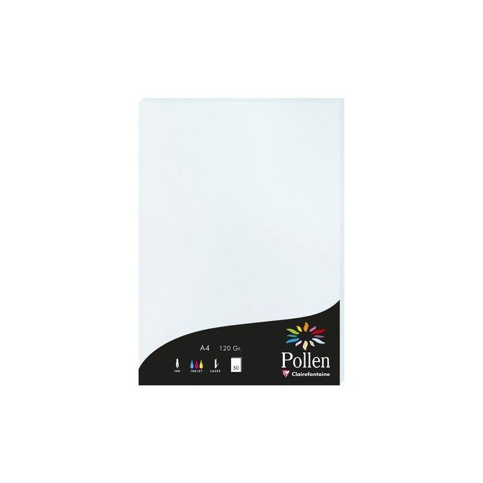 Papel Clairefontaine Pollen A4 120G 50H Azul