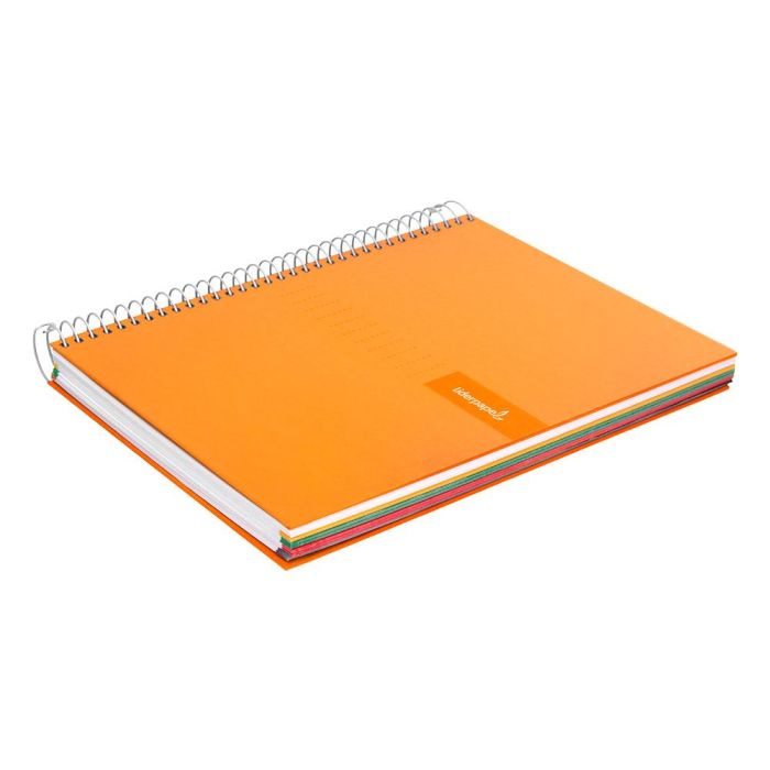 Cuaderno Espiral Liderpapel A5 Micro Crafty Tapa Forrada 120H 90 gr Cuadro 5 mm 5 Bandas6 Taladros Color Naranja 5