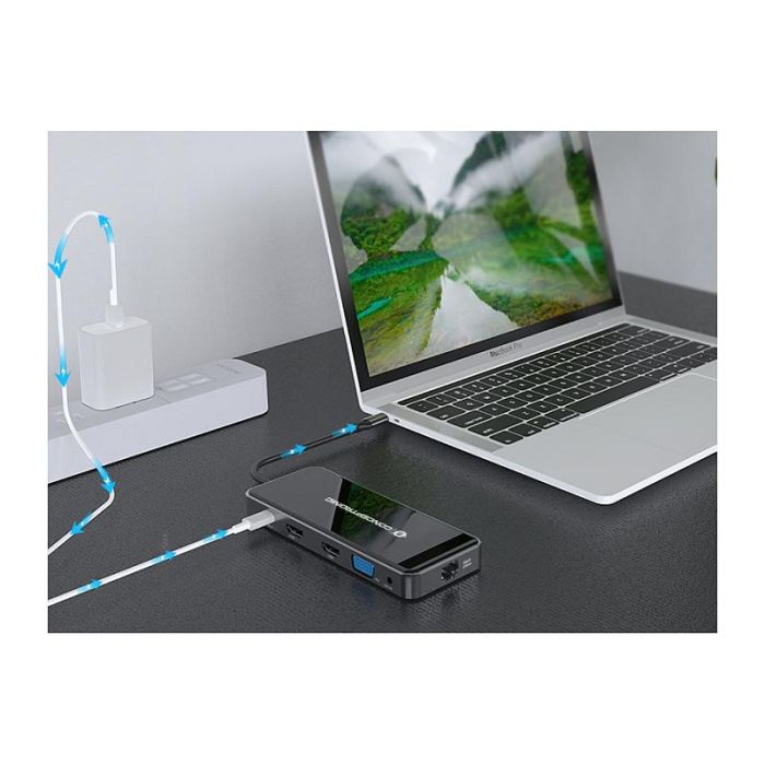 Conceptronic DONN14G Adaptador USB-C Multipuerto 7 en 1 a HDMI 4K, USB-C PD 100W, USB 3.0, GbE 2 Conceptronic DONN14G Adaptador USB-C Multipuerto 7 en 1 a HDMI 4K, USB-C PD 100W, USB 3.0, GbE 2