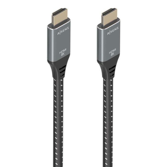 AISENS - CABLE HDMI V2.1 ULTRA ALTA VELOCIDAD / HEC 8K@60HZ 48GBPS, A/M-A/M, GRIS/NEGRO, 5.0M