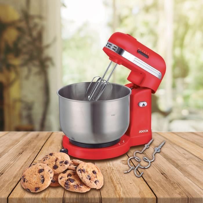 Procesador de alimentos JOCCA - Recipiente de acero inoxidable de 3,5 L - 5 velocidades - Rojo y gris 1 Procesador de alimentos JOCCA - Recipiente de acero inoxidable de 3,5 L - 5 velocidades - Rojo y gris 1