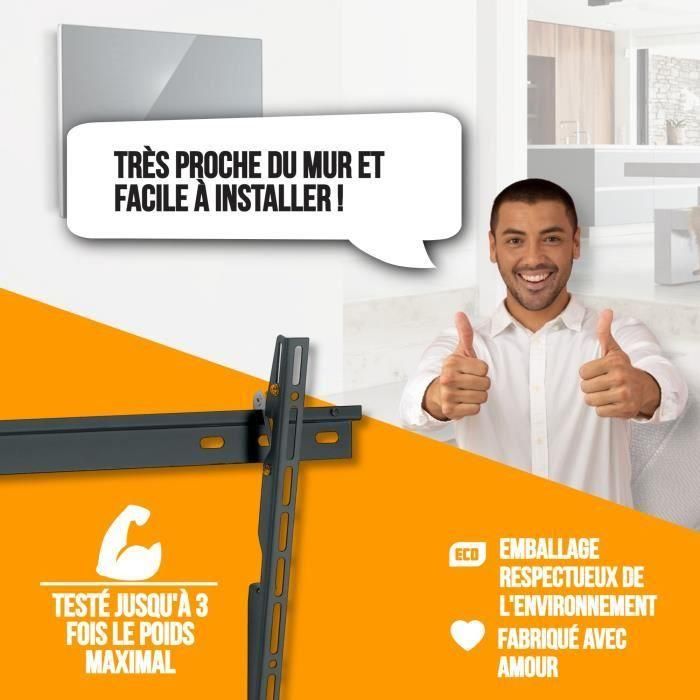 NANOOK Soporte de pared inclinable para televisores de 32 a 55 pulgadas - Solución de montaje para televisores LCD y (O)LED - Negro 2 NANOOK Soporte de pared inclinable para televisores de 32 a 55 pulgadas - Solución de montaje para televisores LCD y (O)LED - Negro 2