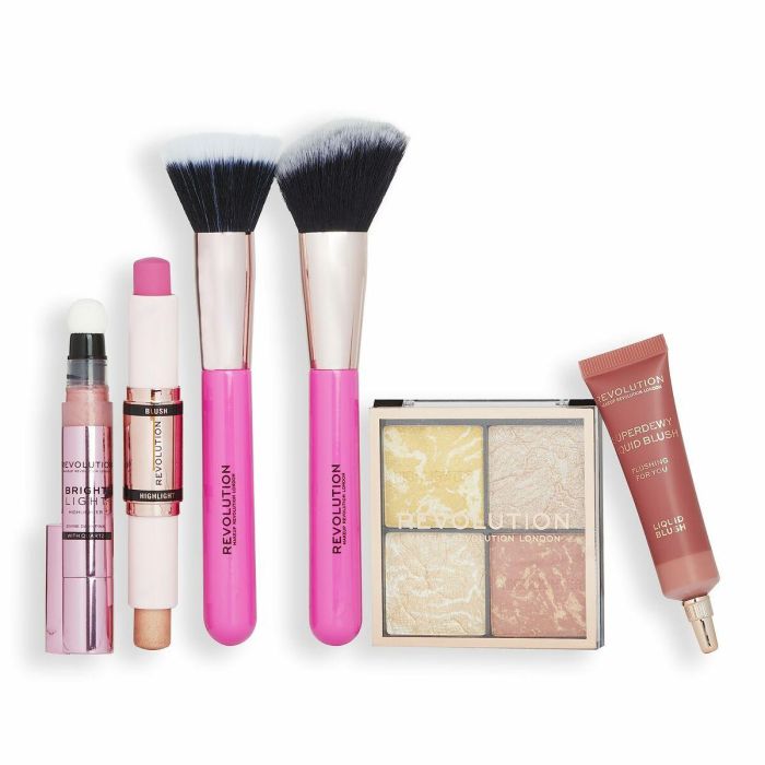 Revolution Make Up Blush & Glow Lote - Sombra de ojos, colorete e iluminador, set de 6 piezas con brochas 1 Revolution Make Up Blush & Glow Lote - Sombra de ojos, colorete e iluminador, set de 6 piezas con brochas 1