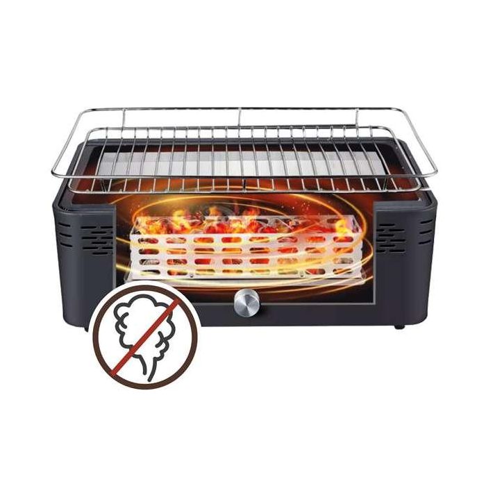 Barbacoa rectangular sin humo con protección antigoteo 45x28x19cm 2 Barbacoa rectangular sin humo con protección antigoteo 45x28x19cm 2