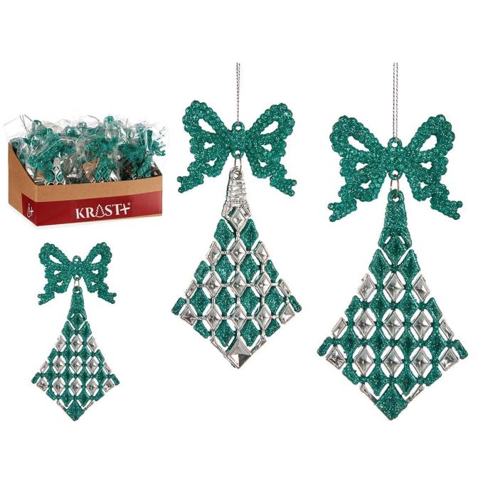 Adorno Navidad Rombos Lazo Verde Menta Krist+ 7.5x15.5x1 cm (48 Unidades) Adorno Navidad Rombos Lazo Verde Menta Krist+ 7.5x15.5x1 cm (48 Unidades)