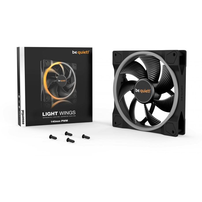 be quiet! LIGHT WINGS 140mm PWM ARGB Ventilador de Carcasa, 14cm, 1500 RPM, Negro, Iluminación LED 4