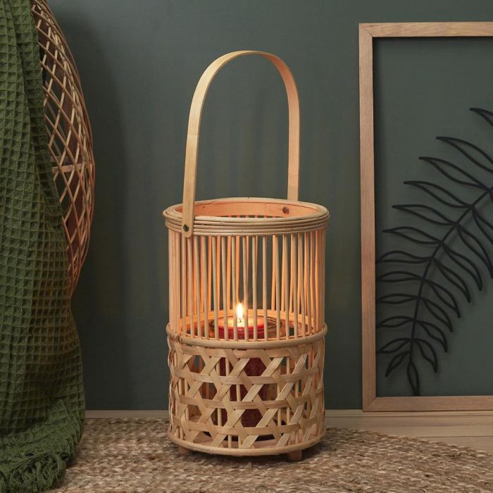 Home Deco Factory Farolillo Bambú Trenzado Altura 55 cm 5