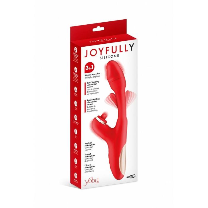 Vibrador Doble Estimulación Yoba JOYFULLY Rojo 0 Vibrador Doble Estimulación Yoba JOYFULLY Rojo 0
