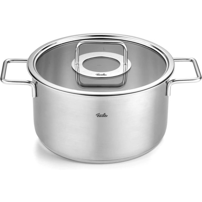Fissler Pure Profi Olla de 24 cm con tapa de cristal, apta para inducción, 5.7L - 08611524000/0 Fissler Pure Profi Olla de 24 cm con tapa de cristal, apta para inducción, 5.7L - 08611524000/0