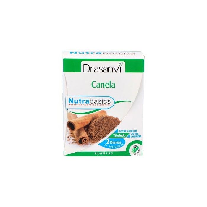 DRASANVI Canela 60 Cápsulas, Ayuda Digestiva y Hepática con Extracto de Cinnamomum Cassia Blume