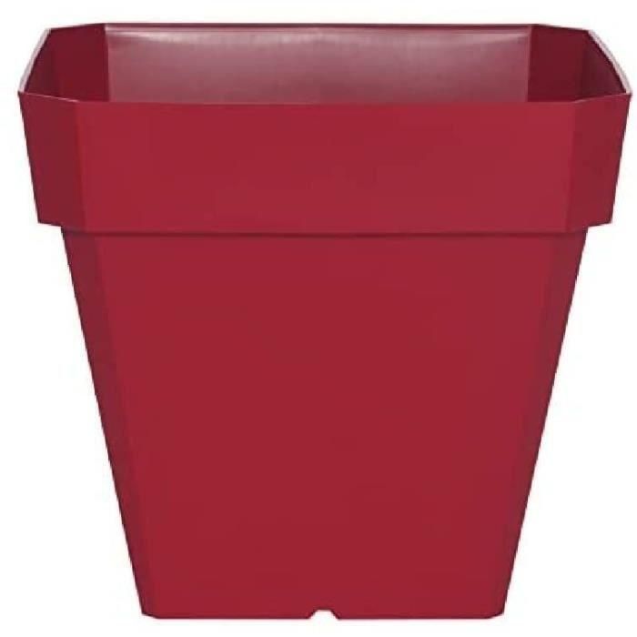RIVIERA Maceta cuadrada de plástico Solilla - 49 x 49 x H 50 cm - 65 L - Rojo 1 RIVIERA Maceta cuadrada de plástico Solilla - 49 x 49 x H 50 cm - 65 L - Rojo 1