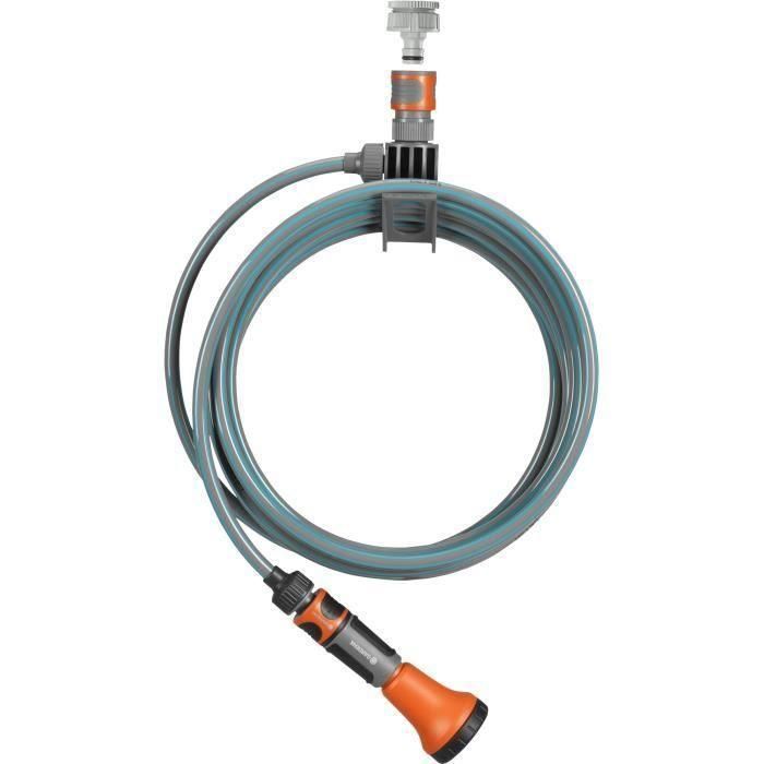 Manguera espiral con soporte integrado - para balcones y terrazas - 7.5 m Manguera espiral con soporte integrado - para balcones y terrazas - 7.5 m