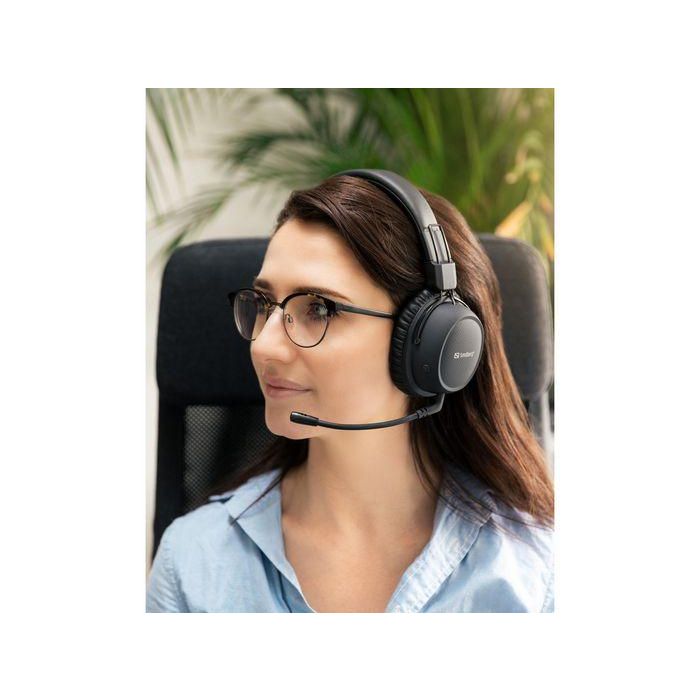 Sandberg Auriculares Inalámbricos ANC FlexMic con Micrófono Flexible Desmontable, Reducción de Ruido Activa, 13h Batería, Cómodos 9 Sandberg Auriculares Inalámbricos ANC FlexMic con Micrófono Flexible Desmontable, Reducción de Ruido Activa, 13h Batería, Cómodos 9