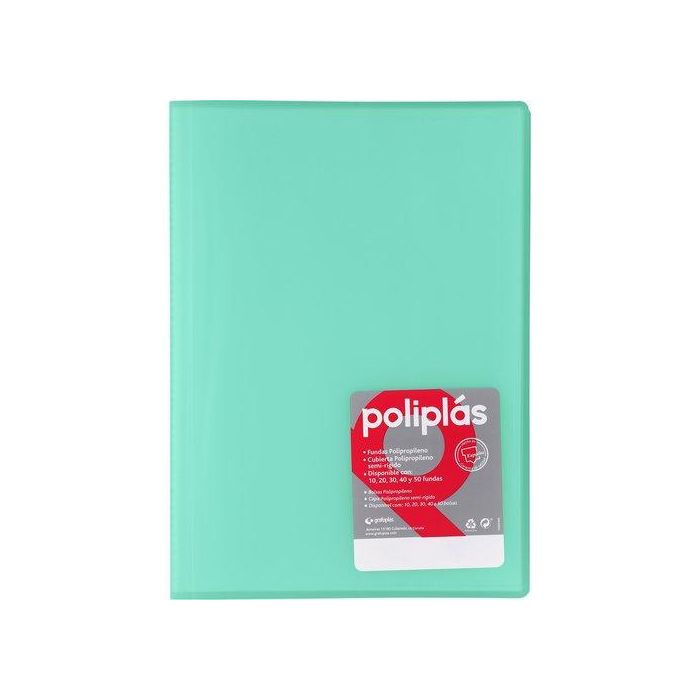 Grafoplás Carpeta Poliplás De Polipropileno Translúcido Con 10 Fundas Soldadas Folio Mint Grafoplás Carpeta Poliplás De Polipropileno Translúcido Con 10 Fundas Soldadas Folio Mint