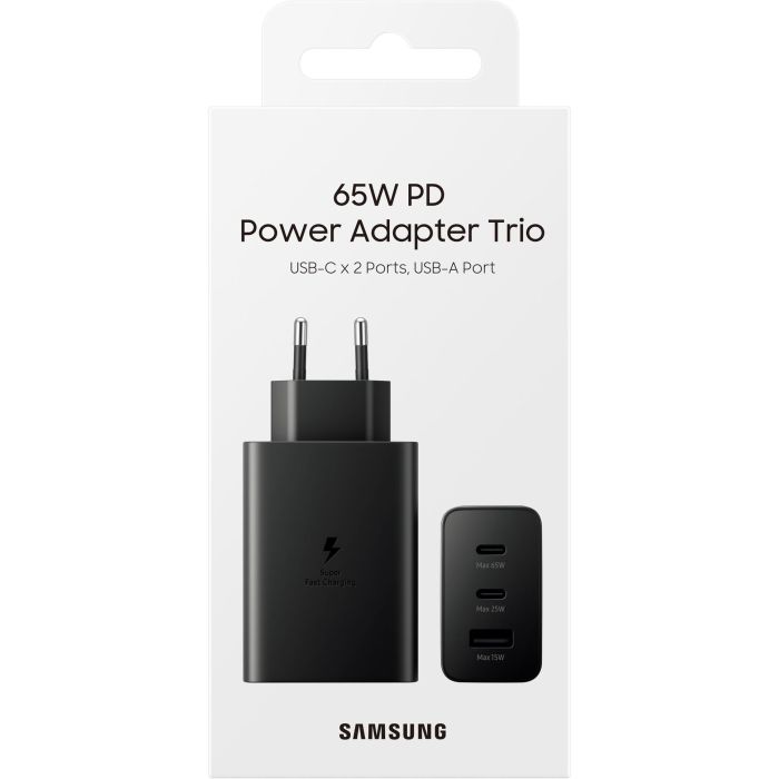 Samsung Cargador de Pared 65W Triple 2 USB-C + 1 USB Negro EP-T6530NBEGEU 13 Samsung Cargador de Pared 65W Triple 2 USB-C + 1 USB Negro EP-T6530NBEGEU 13