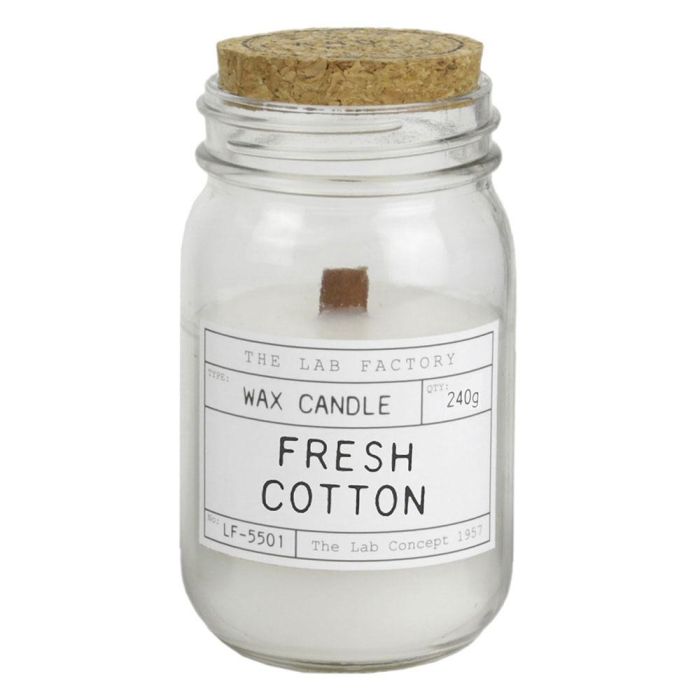 Home Deco Factory Tarro con Vela Mecha Madera Colección Apothicaire 240g Cera Aroma Retro Elegante Bote Cristal 7.8x14cm 5