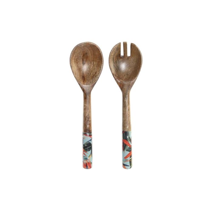 Utensilio Tropical DKD Home Decor Verde Natural 2 x 28 x 7 cm Set de 2