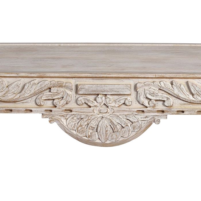 Mesa de Centro GINER Y COLOMER de Madera de Mango Tallada Blanco Envejecido 4 Mesa de Centro GINER Y COLOMER de Madera de Mango Tallada Blanco Envejecido 4
