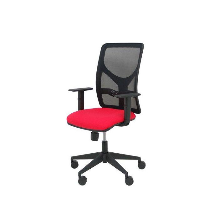 Silla Piqueras Y Crespo Motilla Brazos Regulables Mecanismo Sincro Con Regulador De Tension Respaldo De Malla Negra Y Asiento Tapizado Bali Rojo