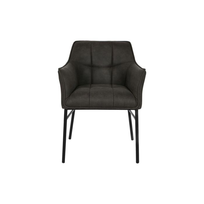 DKD Home Decor Silla Loft Microfibra y Metal, Simil Piel Marrón Oscuro y Negro, 60x60x84 cm, Altura Asiento 52 cm, Desmontable 3 DKD Home Decor Silla Loft Microfibra y Metal, Simil Piel Marrón Oscuro y Negro, 60x60x84 cm, Altura Asiento 52 cm, Desmontable 3