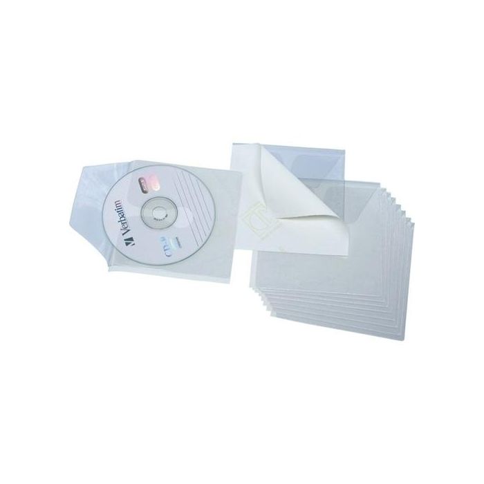 Grafoplás Fundas de PVC adhesivas para CD 127x127 mm Blanco - Paquete de 10 unidades