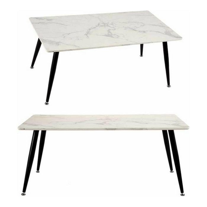 Mesa de Centro Blanco Negro Mármol Metal Melamina Madera MDF 60 x 110 x 45 cm 1 Mesa de Centro Blanco Negro Mármol Metal Melamina Madera MDF 60 x 110 x 45 cm 1