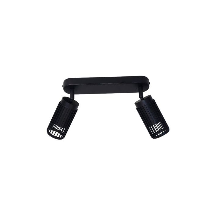 Cristalrecord Foco Sahara Arenado GU10 10W Negro Aluminio IP20 (Bombilla No Incluida) 30x6x21cm