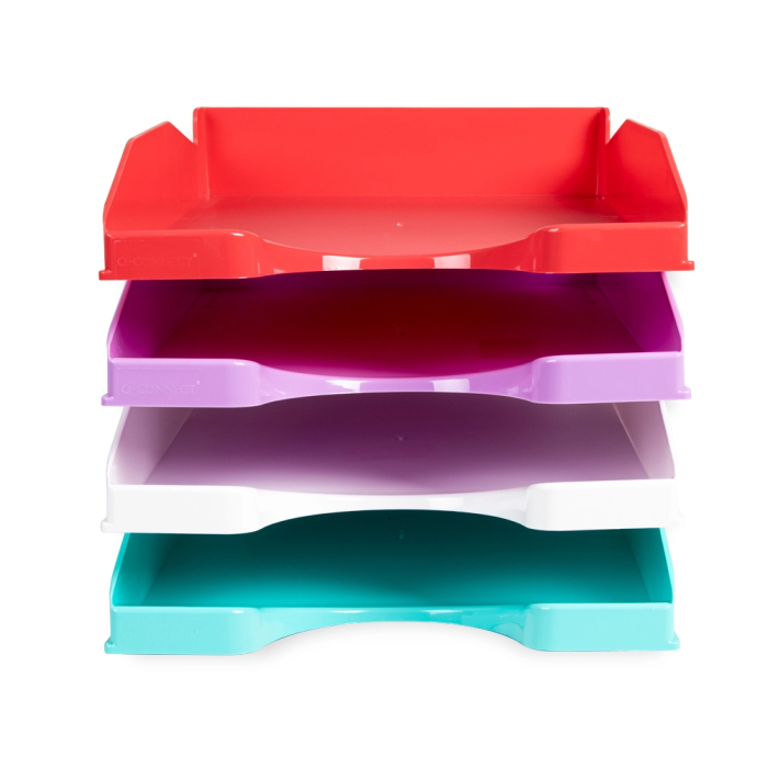 Q-connect Bandeja Sobremesa Lavanda Opaco 240x70x340 mm Plástico Alta Resistencia 4