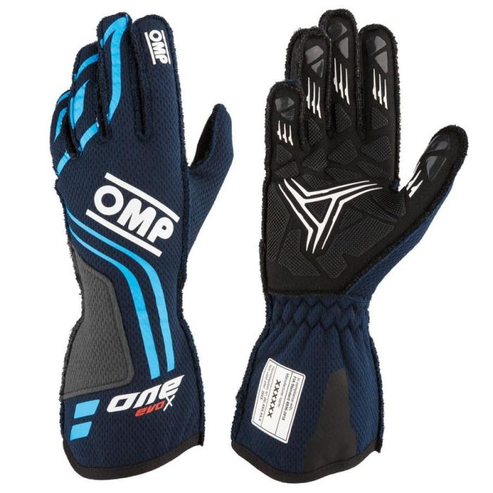 Omp OMPIB0-0775-A01-244-XS Guantes One Evo-X My24 FIA 8856-2018 Azul Marino - Cian Talla XS