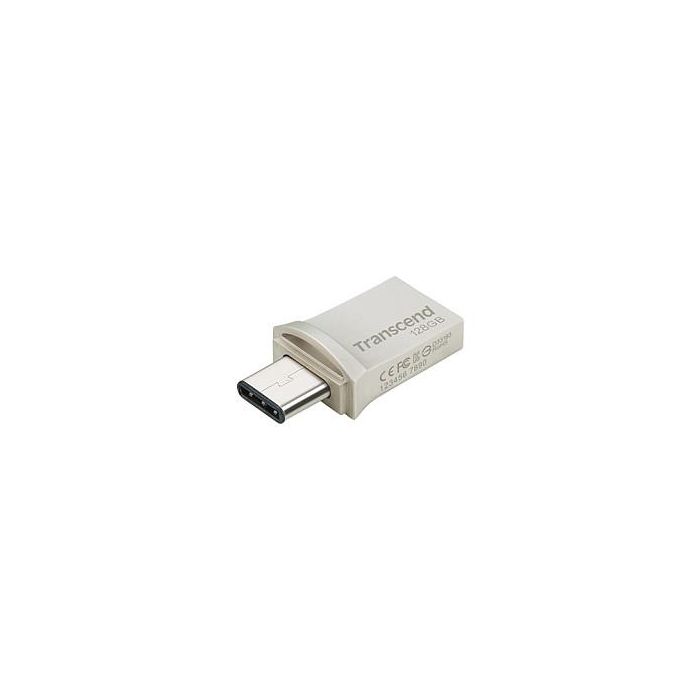Transcend JetFlash 890 128GB USB 3.2 Gen 1 Type-C/A Tapa Negro Plata 1