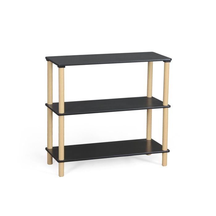 Inde Estantería Madera Rectangular 3 Niveles Negra 1