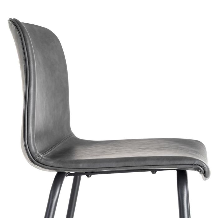 Taburete Negro Metal / Simil Piel 47 X 47 X 103 cm