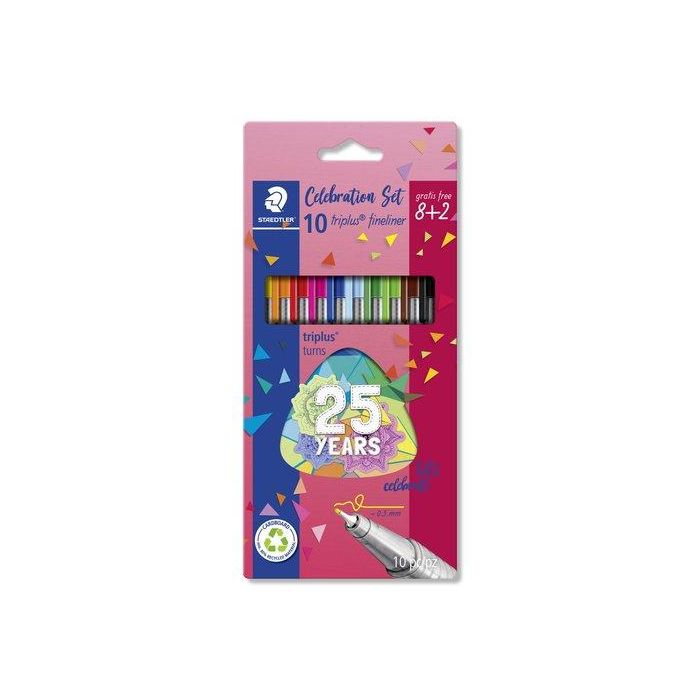Rotulador Fibra Staedtler 334 Triplus Fineliner Estuche De 10