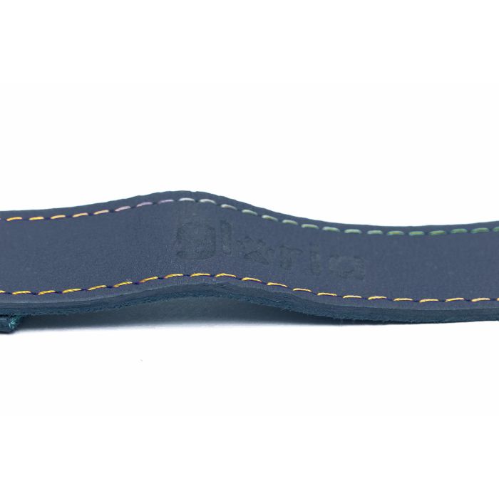 Gloria Correa para Perro Oasis de Piel de Alta Calidad con Costuras Reforzadas y Mosquetón Seguro 100 cm x 21 mm Azul 1