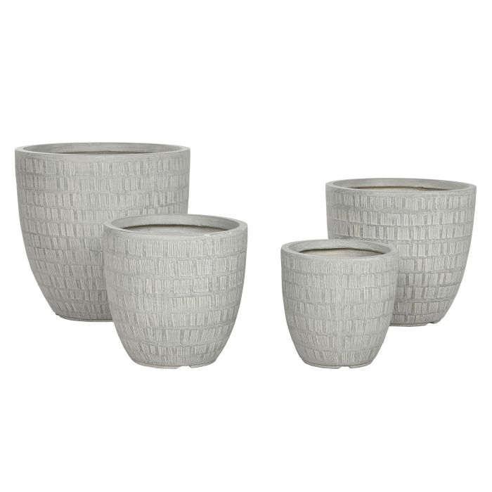 Macetero Terraza Y Jardin DKD Home Decor Gris 44 x 43 x 44 cm Set de 4 3 Macetero Terraza Y Jardin DKD Home Decor Gris 44 x 43 x 44 cm Set de 4 3