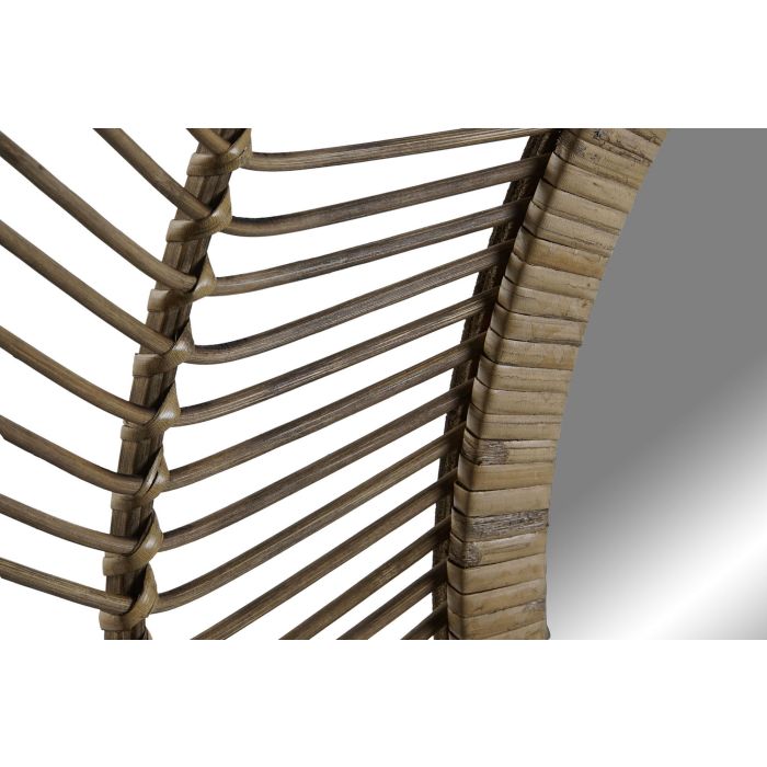 DKD Home Decor Espejo Tropical Bambú Cristal Natural 2.5 x 110 x 110 cm 3
