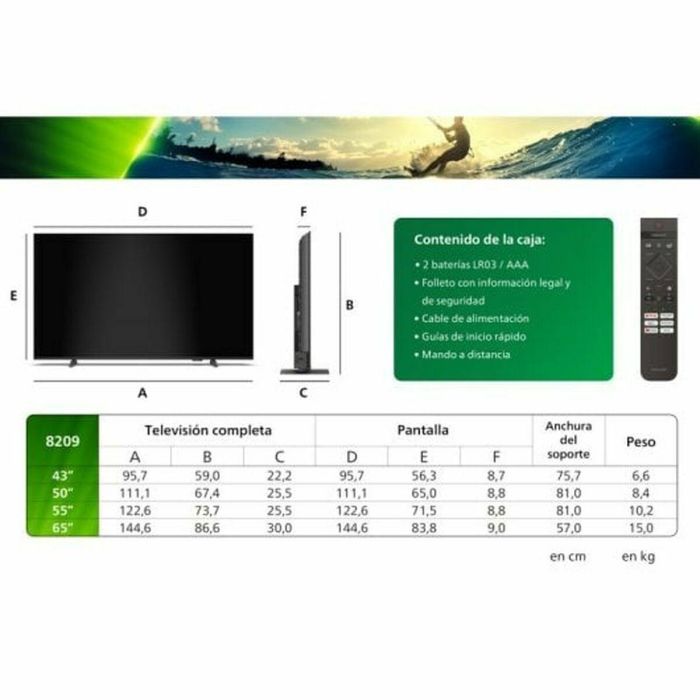 Smart TV Philips 50PUS8209/12 4K Ultra HD 50" QLED 7 Smart TV Philips 50PUS8209/12 4K Ultra HD 50" QLED 7