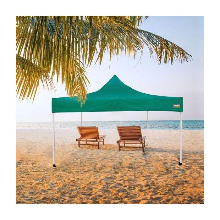 Cenador Aktive Plegable Altura ajustable Acero Poliéster 420D Oxford Verde 300 x 320 x 300 cm 4