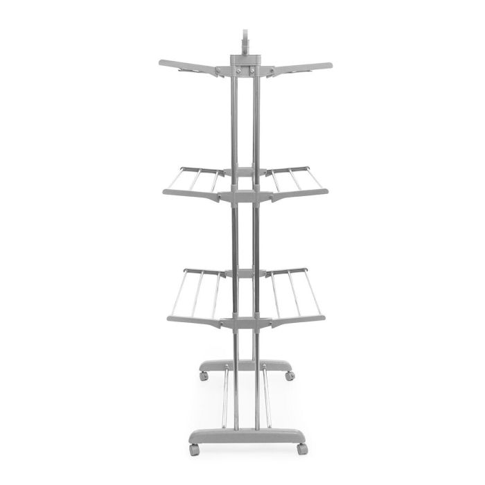 Tendedero Plegable Vertical con Ruedas Folver InnovaGoods 24 Barras 5 Tendedero Plegable Vertical con Ruedas Folver InnovaGoods 24 Barras 5