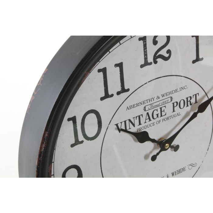 Reloj Pared Vintage DKD Home Decor Negro Blanco 6 x 50 x 60 cm (2 Unidades) 2