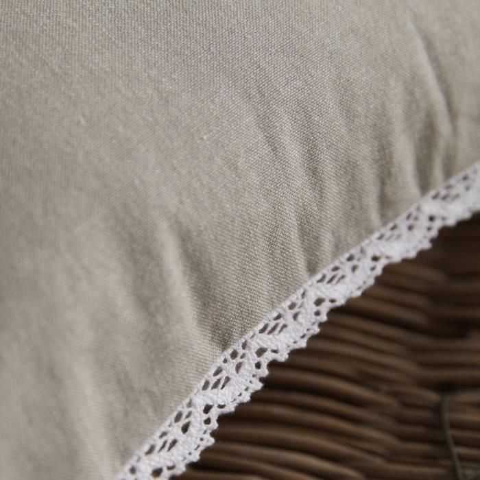 Cojín - HOY - CHARME - Chambray x Dentelle Berenice - 40 x 40 cm 1 Cojín - HOY - CHARME - Chambray x Dentelle Berenice - 40 x 40 cm 1