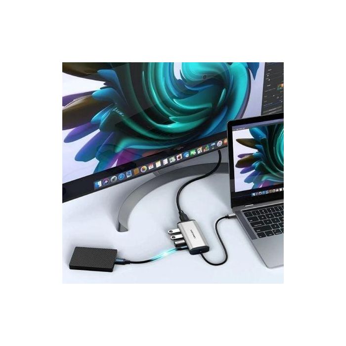 Vention CNBHB Docking USB Tipo-C 5 en 1 con HDMI 4K, 3xUSB 3.0 (5Gbps) y Carga PD 100W, Gris 2 Vention CNBHB Docking USB Tipo-C 5 en 1 con HDMI 4K, 3xUSB 3.0 (5Gbps) y Carga PD 100W, Gris 2
