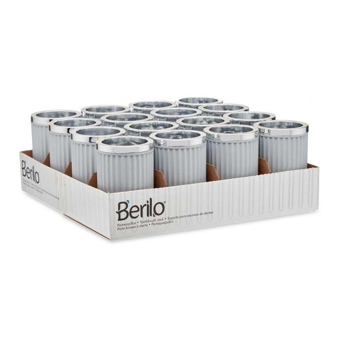 Berilo Vaso Multiuso Plástico Gris 7.5x11.5x7.5 cm (Set de 32) 2