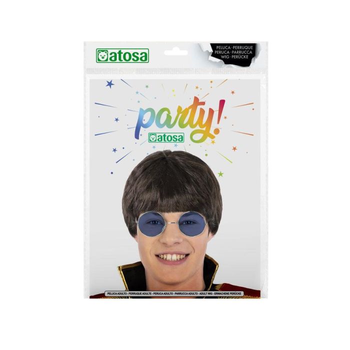 Peluca Lisa Corta Morena 100 gr - Estilo Versátil para Disfraces y Looks Retro 1